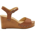 thumbnail image 2 of Women's Lucky Brand Zashti Wedge Sandal Latte Vegetable Tumbled Leather 9.5 M, 2 of 5