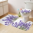thumbnail image 4 of Spring Flowers Bathroom Rugs Set Country Watercolor Purple Lavender Floral Leaf Plant Non Slip Absorbent Soft Bath Mats 3 Piece Set with Bathroom Rug, U-Shaped Floor Mat, Toilet Seat Cover Small Size, 4 of 9