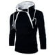 thumbnail image 3 of Sudadera con capucha de manga larga para hombre, suéter con cremallera, cuello alto, chaqueta superior, abrigo, color negro, 3 of 4