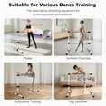 thumbnail image 4 of Ambifirner Portable Ballet Barre, 4ft Freestanding Double Ballet Bar with Adjustable Height, Fitness Dance Bar for Stretching, Home Gym Barre Exercise Equipment for Kids & Adults, 4 of 8
