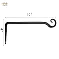 thumbnail image 2 of Soporte para plantas colgantes, gancho de pared de metal de 10 pulgadas, colgador decorativo para plantas para comederos de pájaros, paquete de 2, negro, 2 of 5