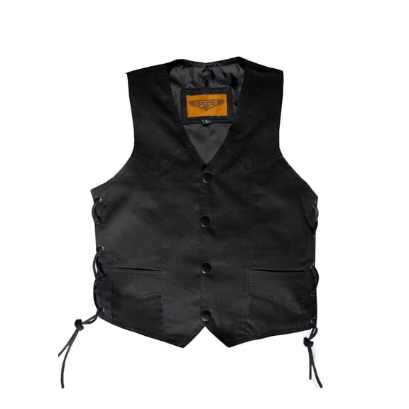 Dream Apparel Kids Motorcycle Vest Youth Classic Biker Vest Denim children Coats with Multiple Pockets Black