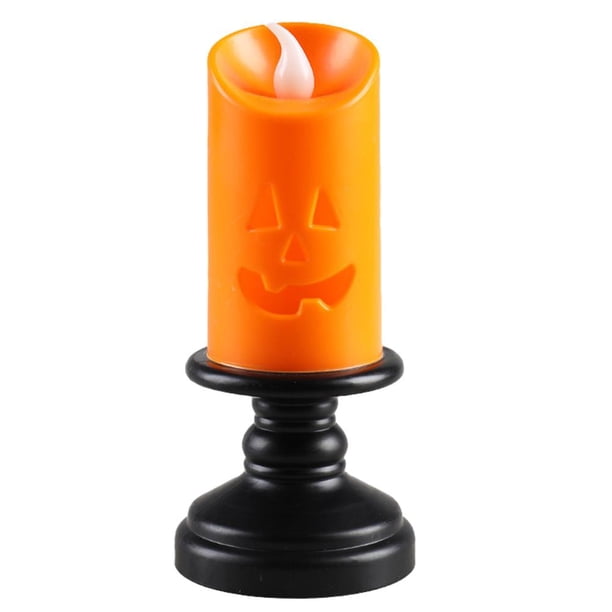 5uds. Lámpara de vela de calabaza brillante para Halloween, decoración de bar para el hogar alimentada por batería (1 unidad)