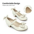thumbnail image 4 of BURUDANI Girls Dress Shoes Toddler/Little Kid Mary Jane Princess Low Heel Shoes with Interchangeable Bow for Flower Girl, Wedding, Party, 4 of 5