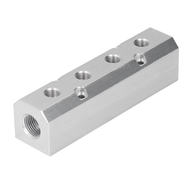 Colector de aire de gran caudal, bloque neumático de aluminio, 40 x 40 mm, entrada G1/2, salida G1/4, SY40-02-4F