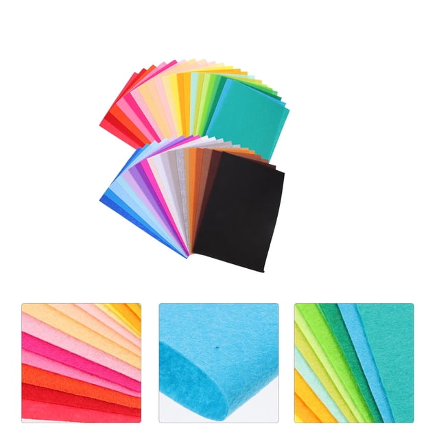Phenofice 40Pcs Felt Fabric Sheets Assorted Color for Children Diy Craftwork Sewing Patchwork Rectangular Creative DIY