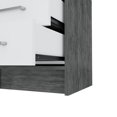 thumbnail image 2 of Nightstand with 2 Drawers, Wooden Bedside Table with One Open Shelf and Metal Hardware, Home Storage Cabient for Bedroom, Office, or Living Room, 15.7in x 14.7in x 19.9in, White+Smokey Oak, 2 of 8