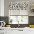 thumbnail image 5 of Blue Tulip Valances for Windows, Decorative Rod Pocket Window Valance Curtains, Vintage Flowers Leaves Butterfly Khaki Rustic Short Curtain Drapes for Kitchen/Living Room, 2 Panels, 60" W x 18" L, 5 of 8