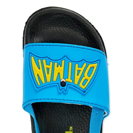 Batman Toddler Boys' Slide Sandals with Rubber Applique