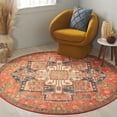 thumbnail image 2 of SAFAVIEH Journey Malandra Medallion Area Rug, Rust/Blue Ivory, 6'7" x 6'7" Round, 2 of 7