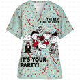 thumbnail image 3 of Blusa de hospital con cuello en V y dibujo animado de Snoopy para mujer, blusa fina de enfermera para mujer, blusa de manga corta, túnica para el cuidado de la salud, 3 of 5