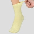 thumbnail image 6 of Women's Chic Style Solid Speckled Crew Socks Non Slip Cotton for Casual 2 Pairs - Yellow, 6 of 6