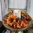 thumbnail image 6 of Candle Holder Maple Leaf and Sunflower Berry Wreath Rings,, 6 of 7