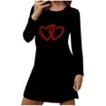 thumbnail image 2 of Taqqpue Women's Nightgowns Long Sleeve Crewneck Sleepshirts Sleepwear Valentines Gifts Casual Heart Print Pajama Dress, 2 of 6