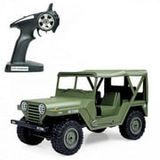 2.4Ghz Remote Control 1/14 Scale U.S M151 Jeep Military Vehicle 4WD Crawler Car RTR (Army Green)