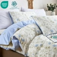 thumbnail image 1 of JOLUSERE 100% Organic Cotton Duvet Cover Set, 3 Pieces Blue Floral Vintage Reversible Soft Bedding Set Queen, 1 of 12