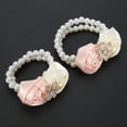 thumbnail image 3 of YUMILI Flor de la muñeca de la Boda, Flor de la Mano Nupcial 2 Piezas Flor de la Mano Hermosa Dama de Honor Muñeca Corsage Decoraciones Perla Satén(Marfil con Rosa), 3 of 8