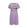 thumbnail image 4 of Levmjia Womens Sleepwear Short Sleeve Nightgown Soft Polyester Spandex Summer Comfortable Oversized Sleep Dress Casual Loungewear Sexy Print Round Neck S-XXL, 4 of 6