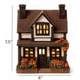 thumbnail image 4 of 7.5 Inch LED Light Up Double Chimney Harvest Fruit Resin House, Rustic Barrel Berry Cottage Figurine for Fall Thanksgiving Table Home Decor, 4 of 8