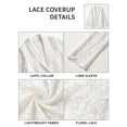 thumbnail image 5 of Fancyglim Lace Cardigan for Women Open Front Long Sleeve Sheer Lace Floral Crochet Summer Shrug Bolero Cover Up White XL, 5 of 7