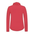 thumbnail image 4 of Ovbmpzd Hauts Tendance Rouges pour Femmes 2025 Manches Longues Protection Solaire Respirant T-Shirts Unis Chemises pour Femmes m, 4 of 5