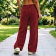 thumbnail image 6 of Women's Fleece Pajama Pants Mid Weight Warm Lounge Bottoms Drawstring Elastic Waist Casual Soft Sleepwear, 6 of 7