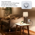thumbnail image 3 of 2 Prong Timer Switch, Auto Power Off Plug in Timer Socket 15Min-24H  for Light Fan Fish Tank, 3 of 7