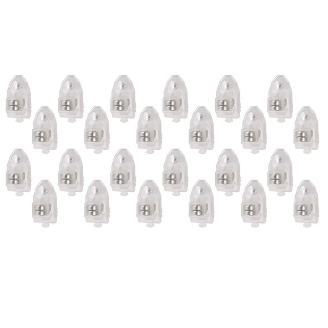 24 luces LED de globo creativas para fiestas, mini luces de plástico para linternas, suministros para fiestas, color blanco