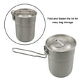 thumbnail image 4 of Arealer Camping Cup Stainless Steel Coffee Mug Portable Cooking Pot 1L with Lid Folding Handle for Camping Picnic Hiking Backpacking, 4 of 5