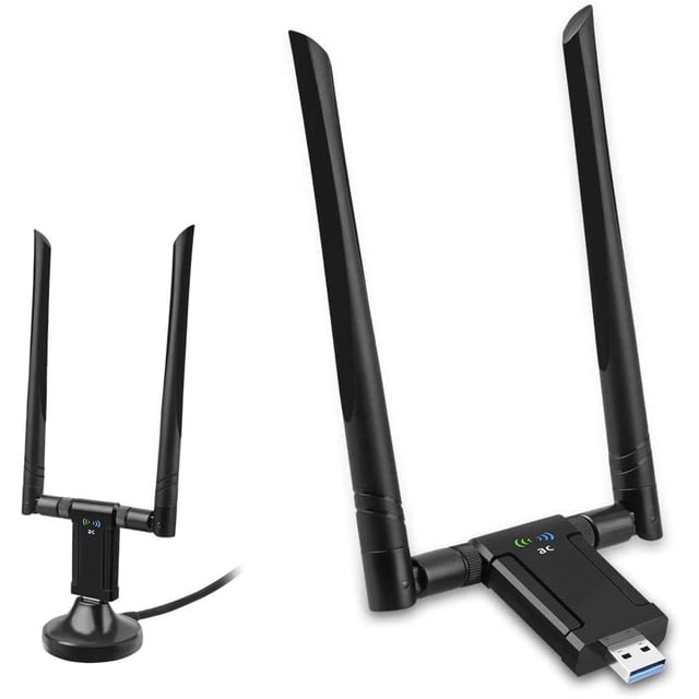 Antenne WiFi Double Bande 1200 Mbps Adaptateur WiFi USB pour PC Portable Universel