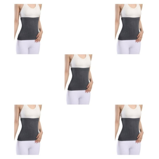 Vogacara Manténgase cómodo y apoyado Cintura elástica Soporte de espalda para dolores y dolores Cintura Calentador Banda engrosada gris XL Type2 NO2