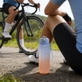 thumbnail image 5 of AuroraX 750ml Water Bottle Time Markings Leakproof Water Bottle Gym BPA Free Plastic Wide Mouth Dishwasher Safe Outdoor Travel Water Bottle Blue, 5 of 6
