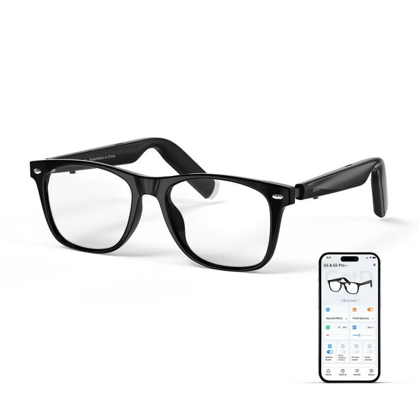GetD Gafas Inteligentes AI con Asistente de IA impulsado por ChatGPT,Traducción Automática,Notas Reunión,Lentes de Sol Anti-luz Azul Bluetooth Hombre/Mujer,y Diseño 2 en 1 Gafas+Auriculares