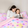 thumbnail image 5 of Manfei Watercolor Stars 7-Piece King Bedding,Girls Friendly Style King Bed in a Bag,Pink,Pink Reversible, 5 of 7