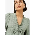 thumbnail image 3 of Ellos Women's Ruffle Trim V-Neck Babydoll Blouse, 3 of 3