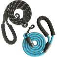 thumbnail image 1 of LAICAIW Strong Nylon Dog Leash Rope with Comfortable Padded Handle Training Lead for Medium and Large Breeds Dogs-Heavy Duty 5ft Long (Black+Blue), 1 of 4