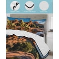 thumbnail image 3 of Twin XL Quilt Bedding Set, Mountains Reversible Summer Quilt 3 Pieces, Nature Red Stone Sky Blue Landscape Lightweight Bedspreads Coverlets with 2 Pillow Shams for All Seasons, 3 of 5