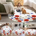 thumbnail image 5 of Red Blue Poppy Floral Round Area Rug 7Ft Washable Circle Rugs for Dorm Laundry Room, Farmhouse Spring Flowers Non-Slip Carpet Floor Mats Indoor Outdoor Carpet Runner Aesthetic Home Decor, 5 of 8