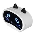 thumbnail image 3 of Mini altavoz de dibujos animados multifuncional con diseño de orejas de gato, reloj despertador inteligente con dos funciones para dormitorio y oficina, color blanco, 3 of 14