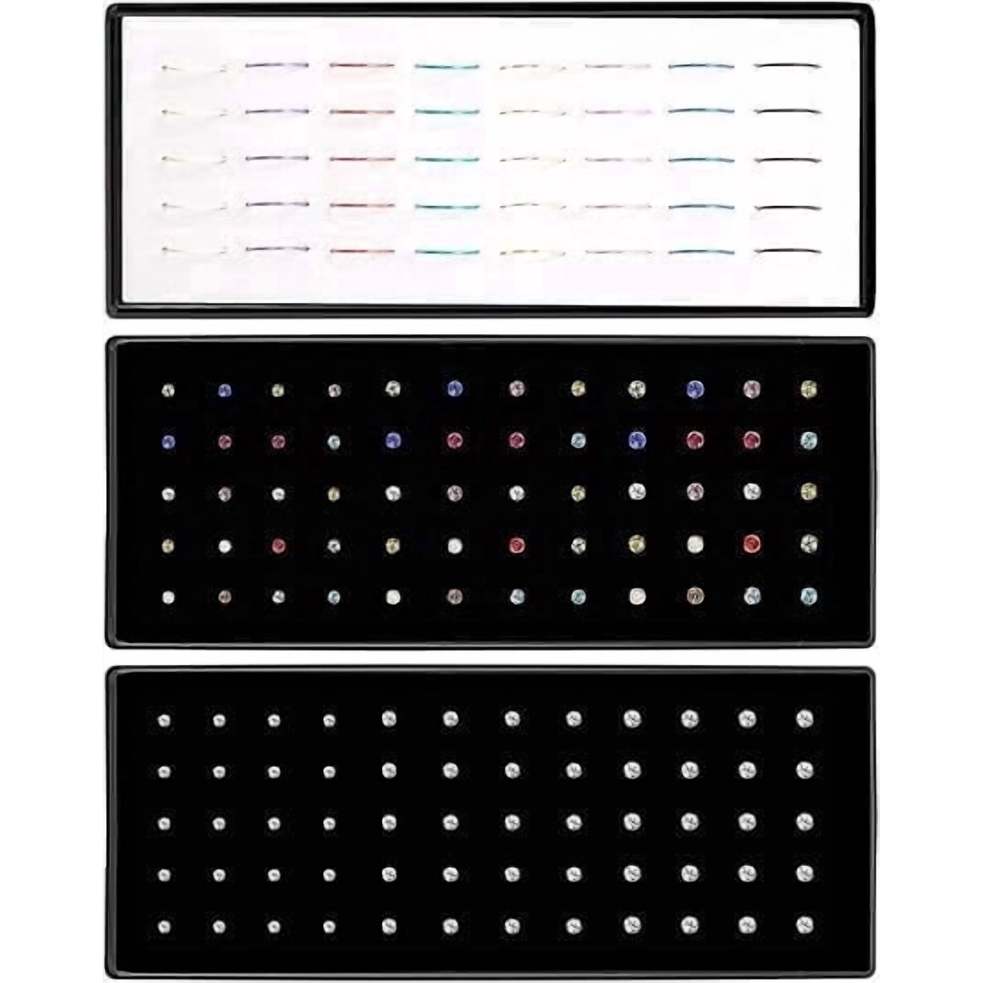 Nose Rings Studs and Hoops, Surgical Stainless Steel Hypoallergenic Nose Rings Set for Women Men, Straight/L/Screw Shaped and 1.5/2.0/2.5mm Rhinestone Nose Piercing Jewelry and Ideal Gift