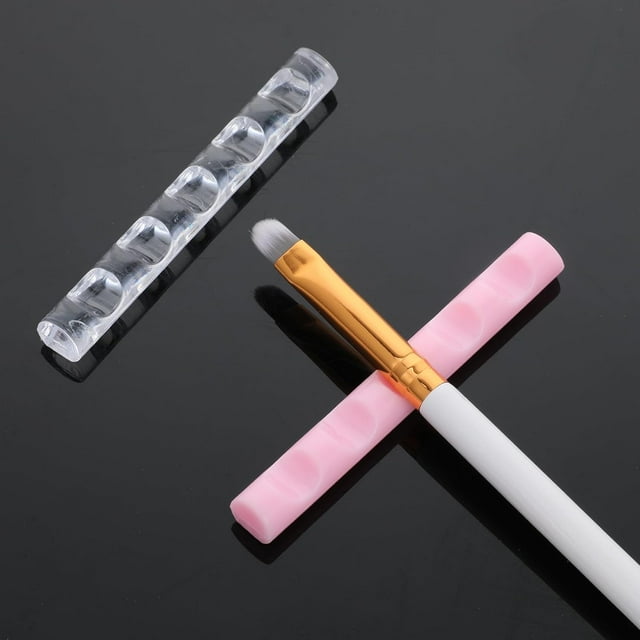 2 soportes acrílicos para pinceles de uñas, soporte para pinceles de uñas transparente para tecnología de uñas, soportes para bolígrafos de dibujo, lápices de tallado de uñas de manicura, 2 unidades