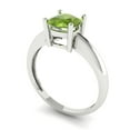 thumbnail image 2 of 1.5 ct Cushion Cut Natural Peridot Solitaire 18K White Gold Womens Engagement Ring, 2 of 5