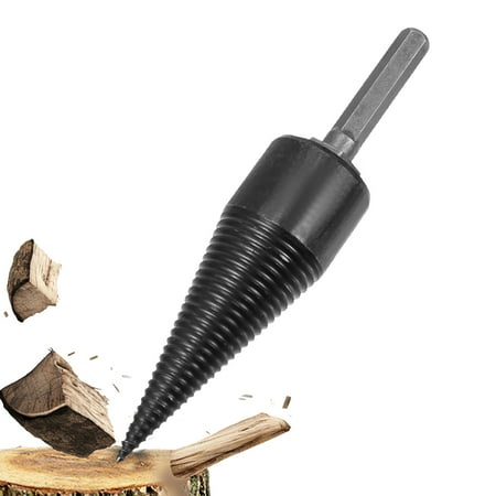 

ELENXS Wood Splitting Drill Bit Wood Log Splitter Wedge Wood Auger Firewood Screw Splitting Cone