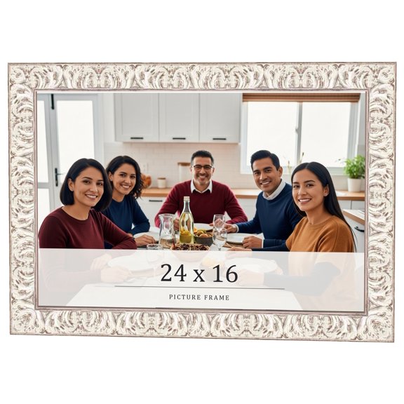 24x16 Frame White Real Wood Picture Frame Width 1.5 inches | Interior Frame Depth 0.5 inches |