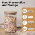 thumbnail image 4 of 6-piece Glass Food Storage Jars With Bamboo Lids, 37 Oz Airtight Containers, Set Of 6, 4 of 5