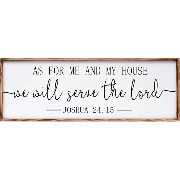 Cskhip As For Me and My House We Will Serve The Lord-Rustic Wood Signs Pantry Street Signs Vintage Wood Plaque Farmhouse Wall Art Wall Decor for Home Man Cave Door Porch Garden Party 4" x 16"