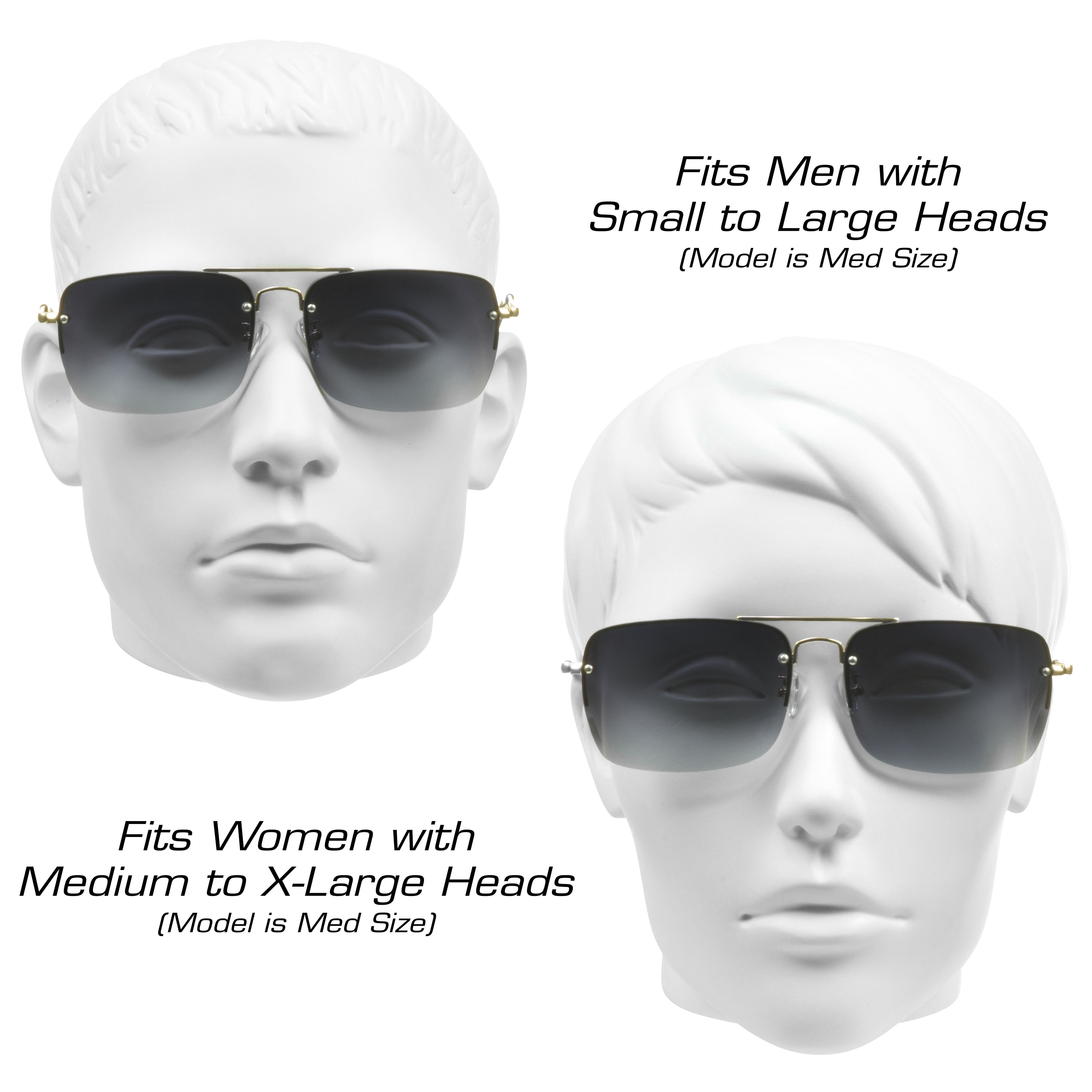 proSPORT Reading Sunglass Reader Aviator Men Women Gold Grey Lens NOT Bifocal