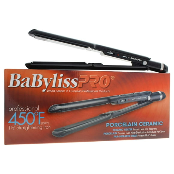 Babyliss Pro Porcelain Ceramic Straightening Iron, Black, 1-1/2 Inch,1 Count