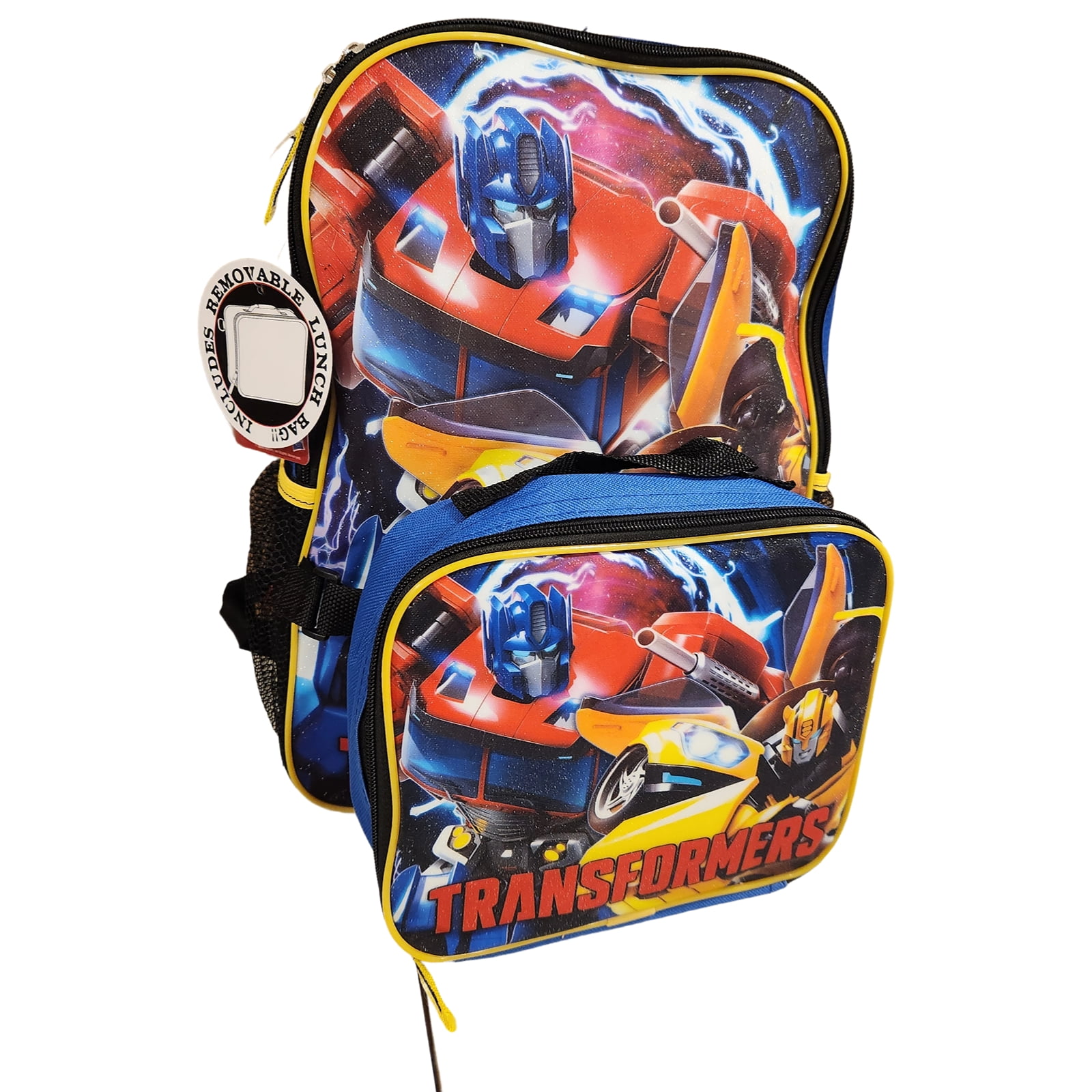 Transformers Full Size 16 Inch Backpack with Detachable Lunch Box 2 pieces set