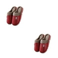 thumbnail image 3 of Qarigey 1 par de zapatos para el hogar, zapatos de algodón, pantuflas de invierno, tacón plano de goma, a prueba de viento Rojo 36-37 2piezas, 3 of 6